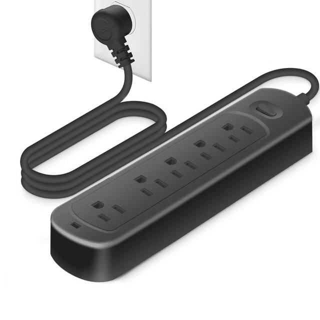 Surge Protector Power Strip (2000J), 5 Outlets for Multiple Devices, 4