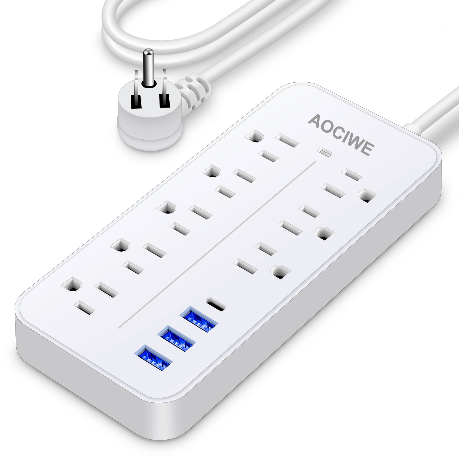 Surge Protector Power Strip , Extension Cord with 8 Outlets and 4 USB