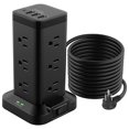 Surge Protector Power Strip Tower, 6.5ft Long Extension Cord with 4 USB