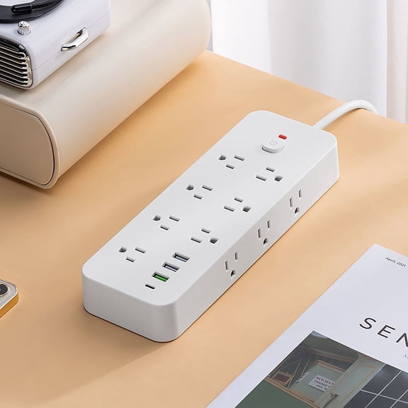 Surge Protector Power Strip with 14 Outlets 4 USB Ports(1 USB-C), 5ft Cord 1875W/15A, Wall Mountable for Home Office