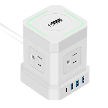 SunwyxTek Pop Up Power Outlets With 2 USB A Charging Port, Pop Up Retractable Power