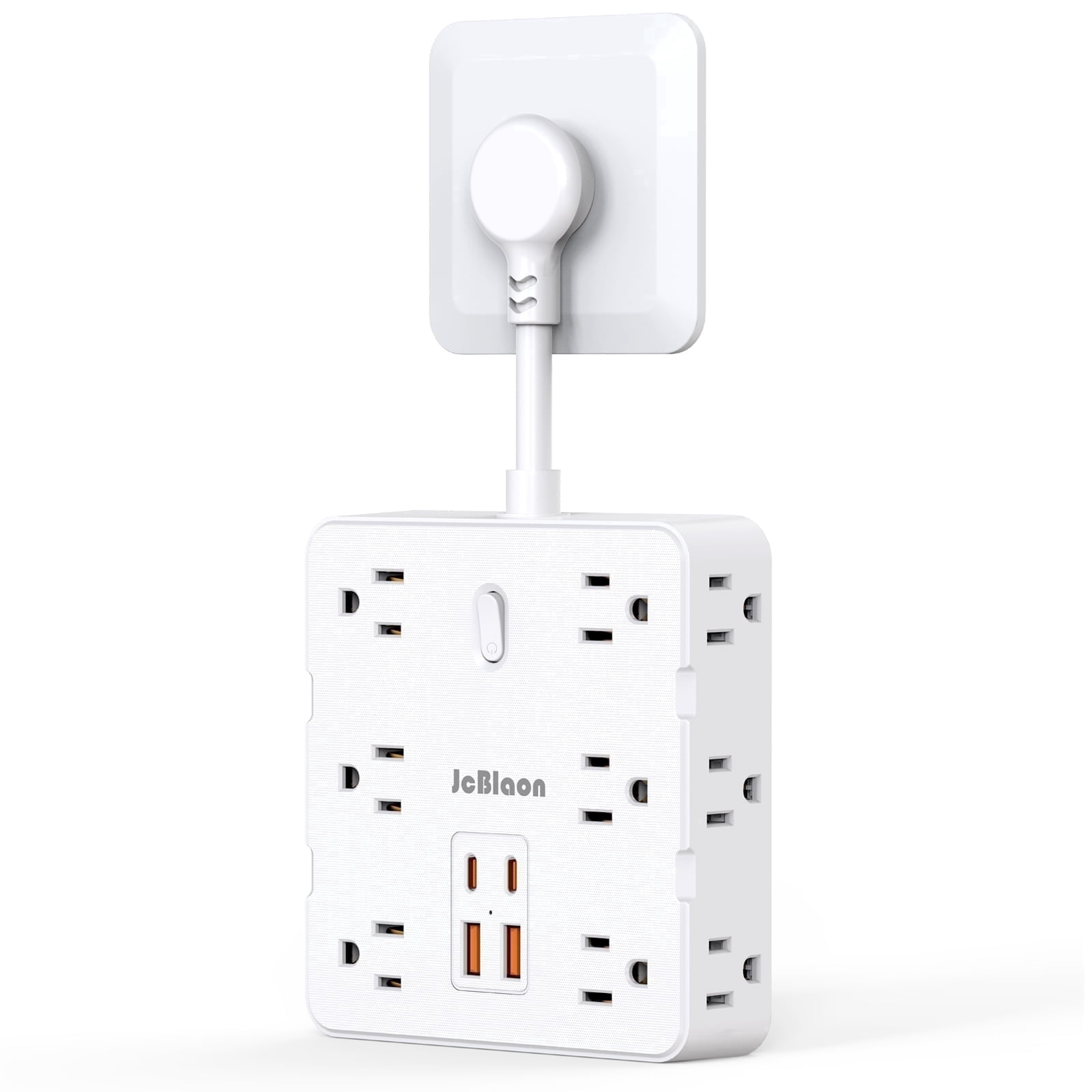 Overloading Power Socket JcBlaon Surge Protector Power Strip, 16-in-1 Multi Plug with USB-C ...