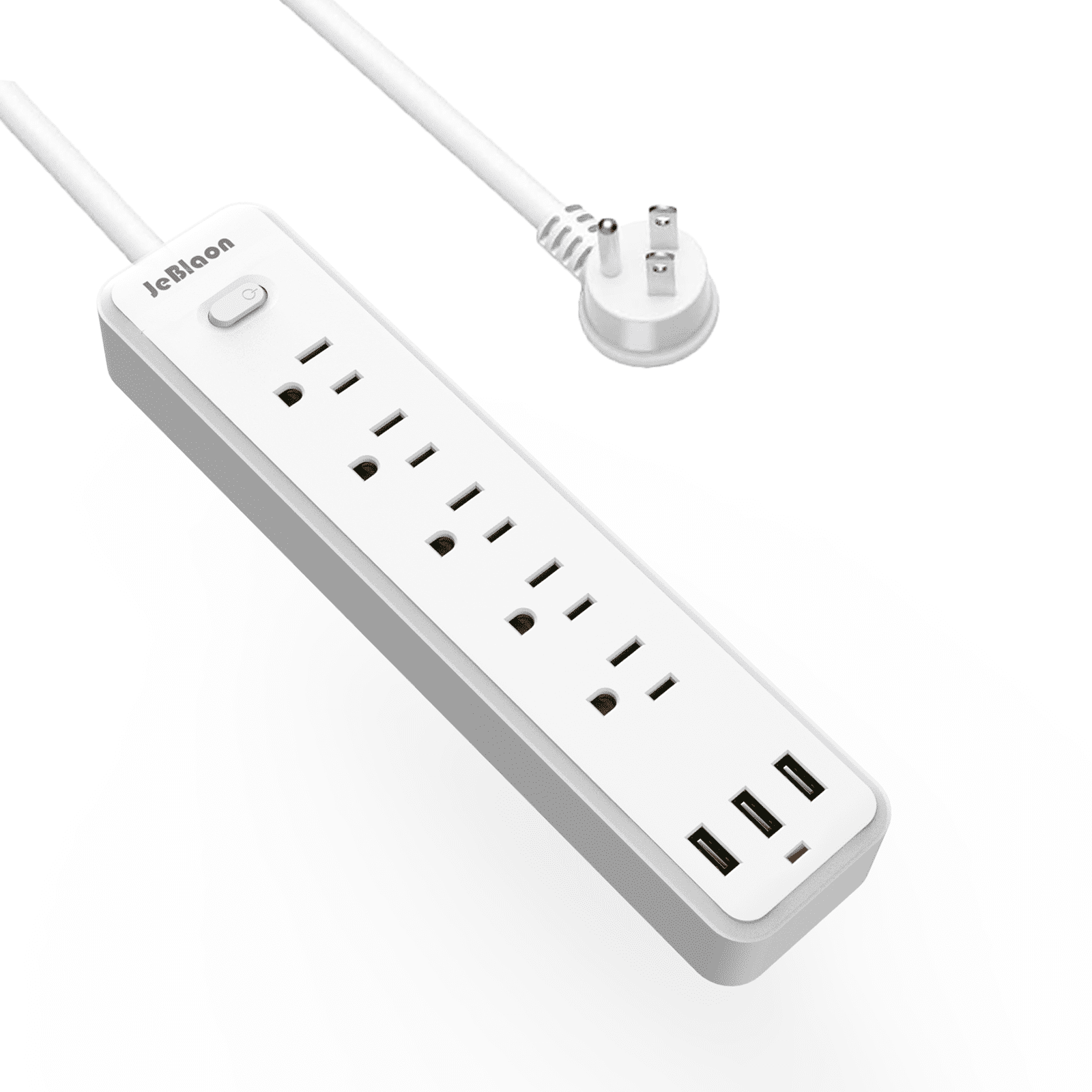 Surge Protector Power Strip with 5 AC Outlets 3 USB Ports 3.3 ft Extension Cords ETL Listed, White