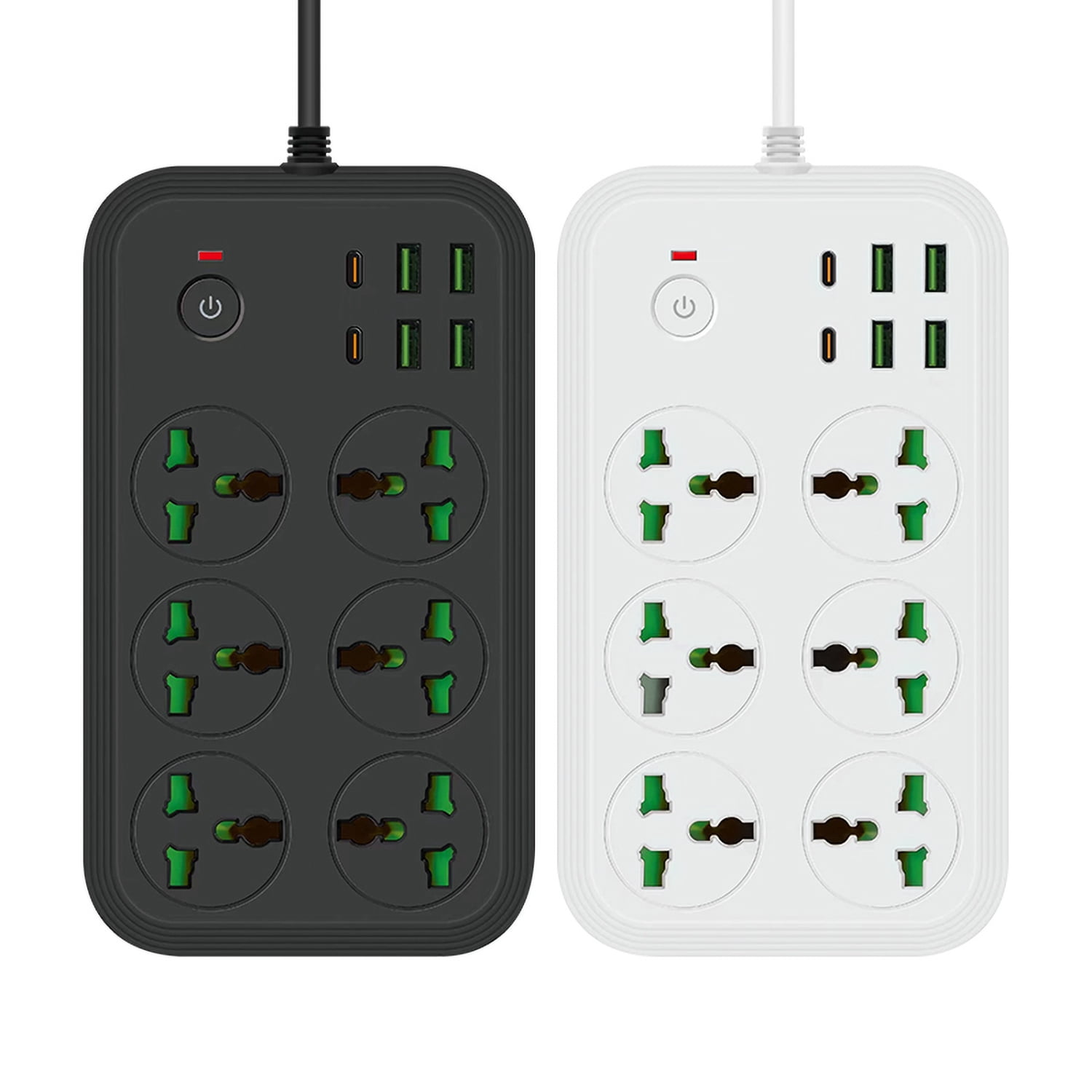 Surge Protector Power Strip w/ USB Ports, KOSIY Outlet Extender 3000W 13A Added Protection, Black
