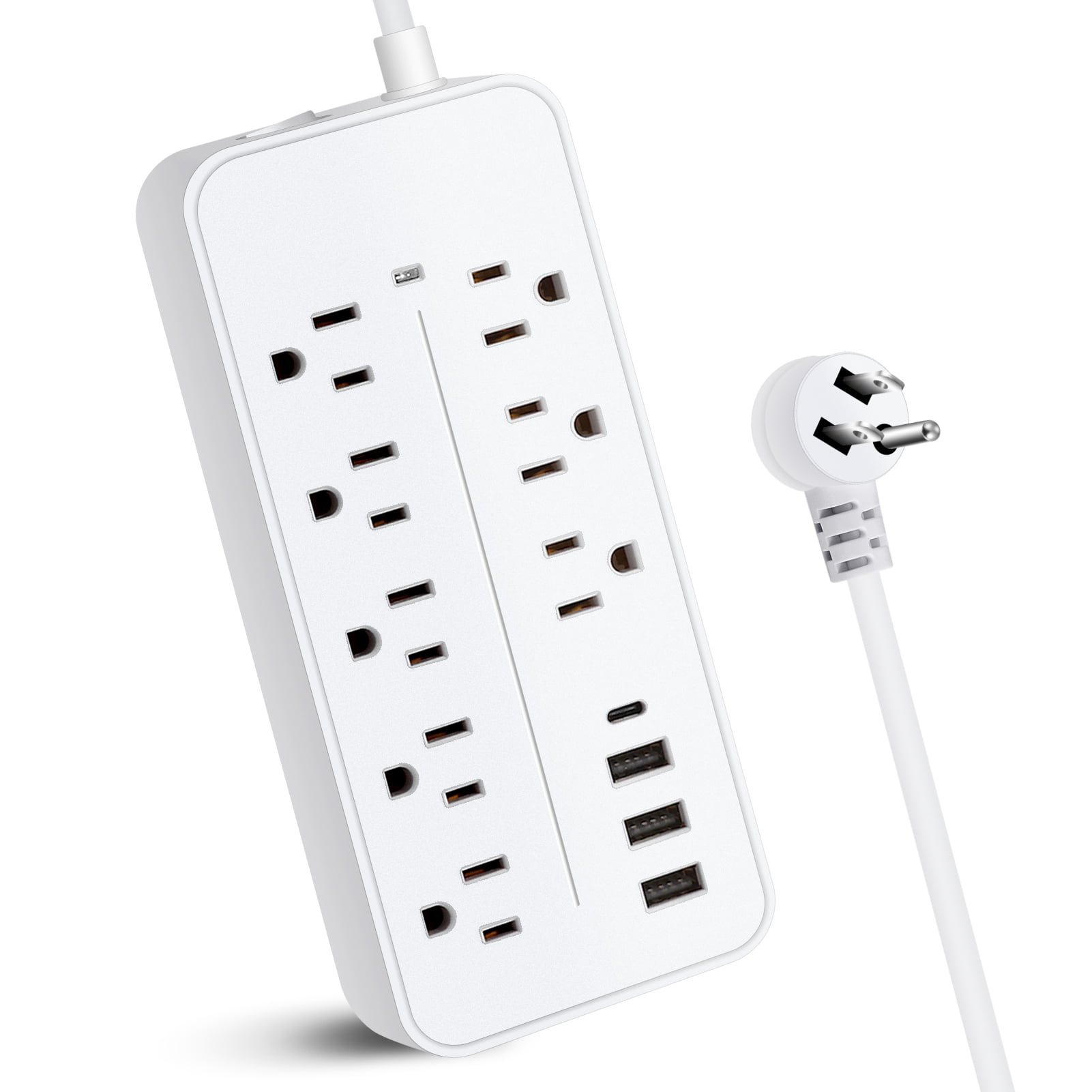 Surge Protector, Power Strip with 8 Outlets and 4 USB Ports, 4 Feet
