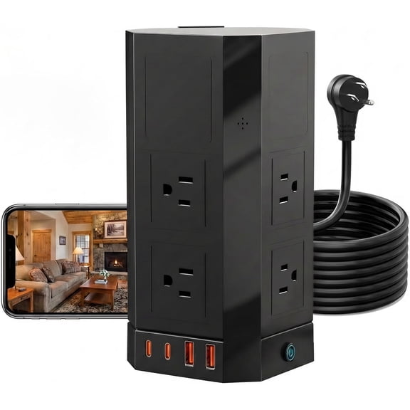 Surge Protector Power Strip with Hidden Camera for Home Office-No Night Vision