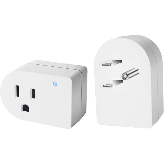 Surge Protector Wall Tap Single Outlet Extender 2 Pack, 3 Prong Grounded Plug Power Strip Adapter with Light, 15A/125V Low Profile & Space-Saving for & Office Small Electronics-ETL-White