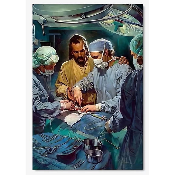 Surgeon Jesus Blessed Operation Wall Art , Poster Print Only