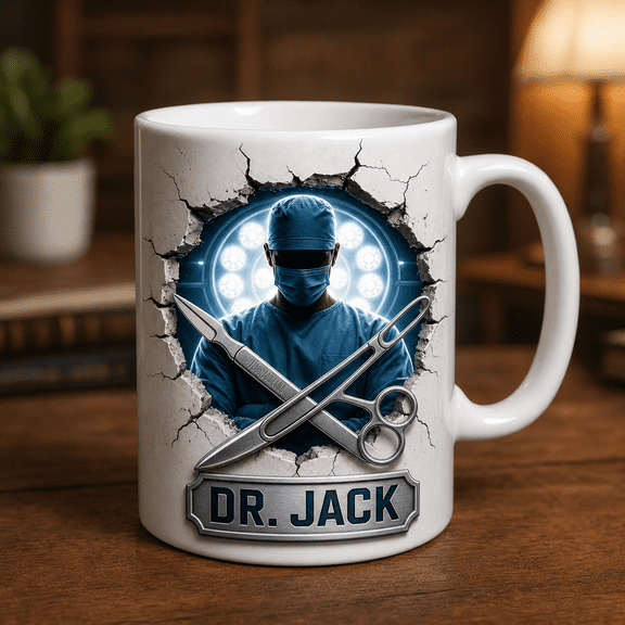 Surgeon Mug Personalized with Name, Custom Surgeon Gift for Doctor Graduation