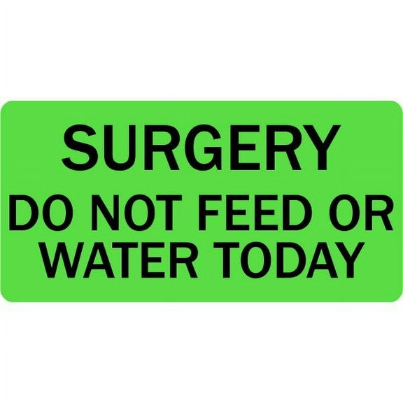 Surgery Do Not Feed or Water Today Veterinary Labels
