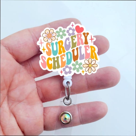 Surgery Scheduler Badge Reel | Surgery Badge | Scheduler Gift | Badge ID Holder | Surgery Scheduler Stuff | Alligator Badge