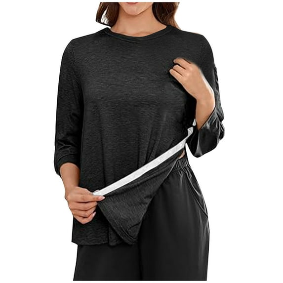 Surgery Shirts for Women Tear Away 3/4 Sleeve Tops Side Snap Shirts Chemo Port Adaptive Clothing