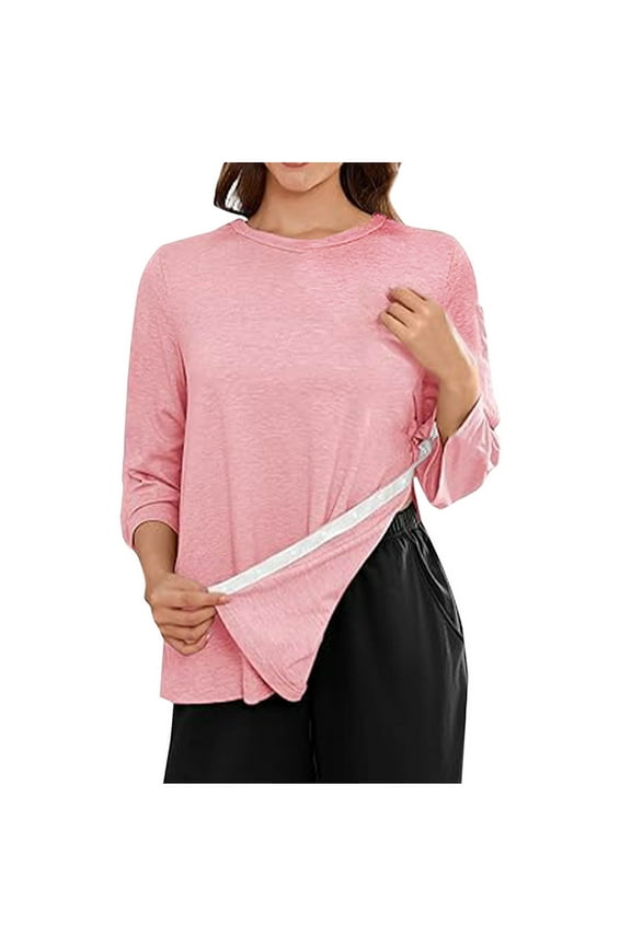 Surgery Shirts for Women Tear Away 3/4 Sleeve Tops Side Snap Shirts Chemo Port Adaptive Clothing
