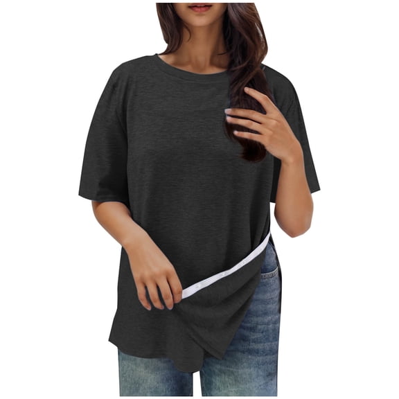 Surgery Shirts for Women Tear Away Side Snap Chemo Port Shirts Short Sleeve Adaptive Clothing