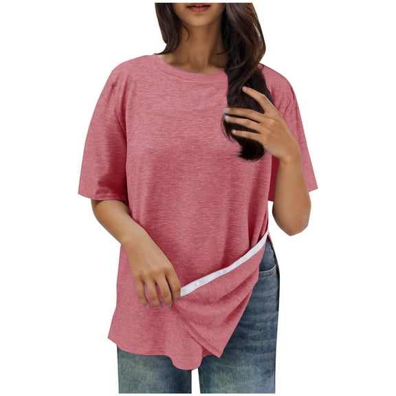 Surgery Shirts for Women Tear Away Side Snap Chemo Port Shirts Short Sleeve Adaptive Clothing