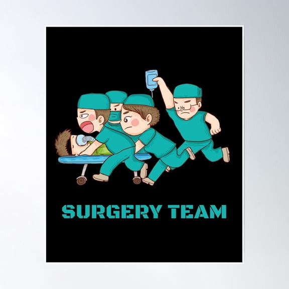 Surgery Team, Operating Room Doctors And Nurses Poster Wall Art, Modern Wall Decor, 8x12 UNFRAMED