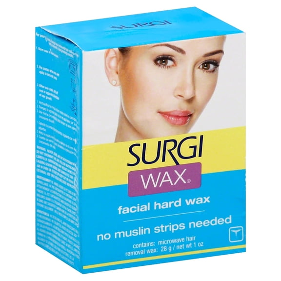 Surgi Hard Wax Microwaveable Compact Face Chin Body & Private Parts Bikini Area Hair Remove System 2 PACK