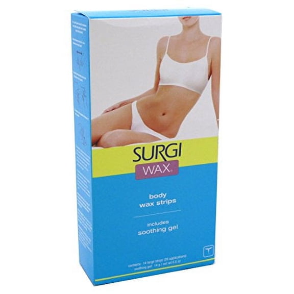 Surgi Wax Honey Wax Strips For Body 14 Count (28 Applications) (6 Pack)