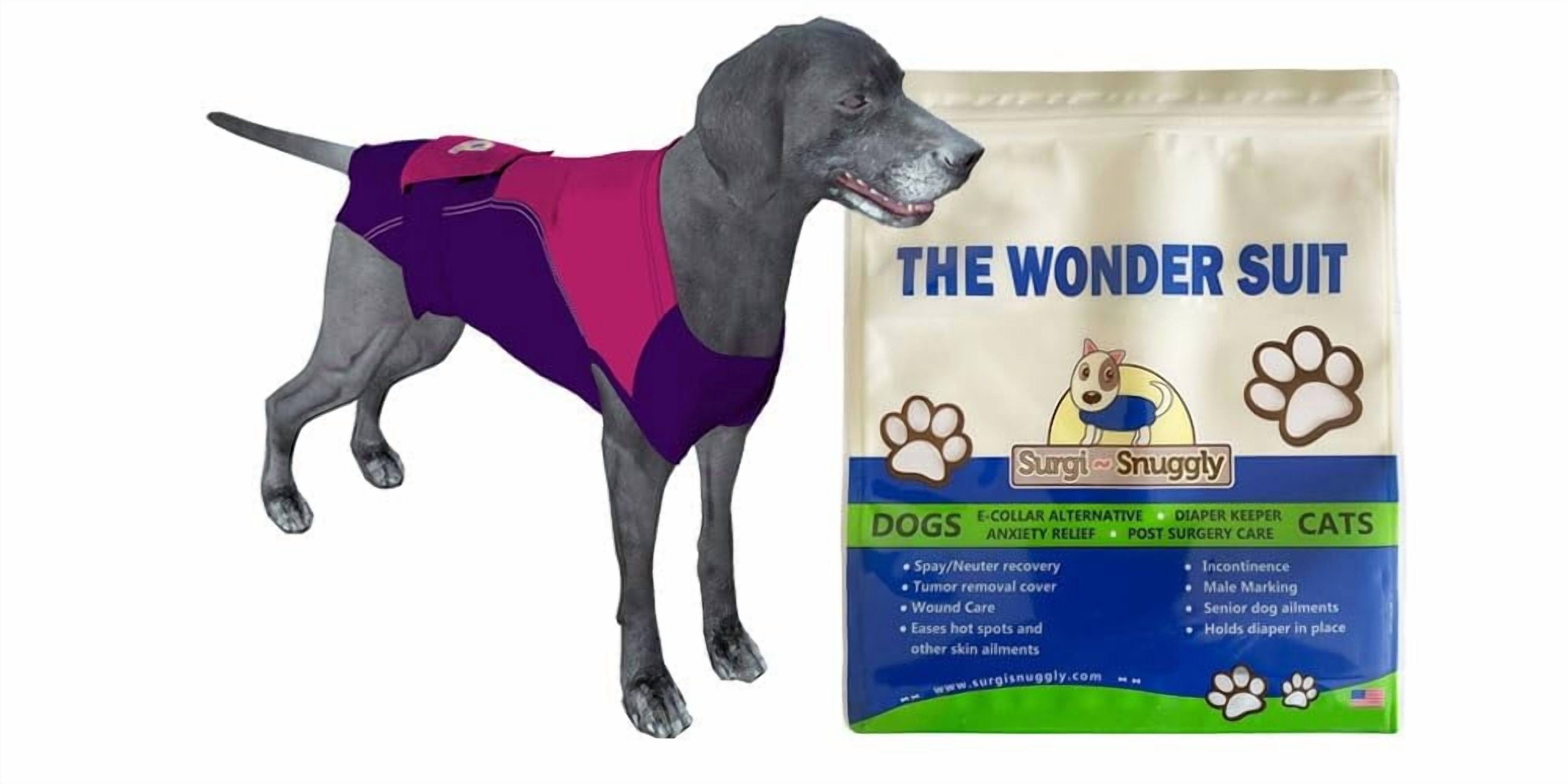 SurgiSnuggly Dog Onesie for Spay Surgery, Veterinary Invented Dog Surgical Recovery Suit for Female Dogs After Spay,The Original Bodysuit for After Surgery Small, Medium,Large Dog Suits PP Small