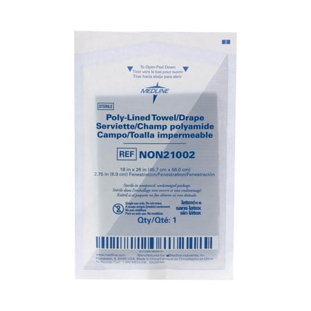 Surgical Drape, 3-Ply, 18" x 26" with 2.75" Diameter Fenestration, 50/BOX