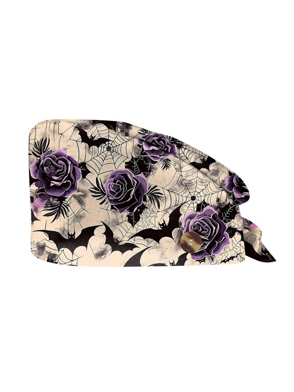 Surgical Scrub Hat for Women, Adjustable Halloween Cap with Ponytail, Fall Hair Cover for Work, Shower, Salon, Spa, Nursing School, Soft Breathable Cap Khaki