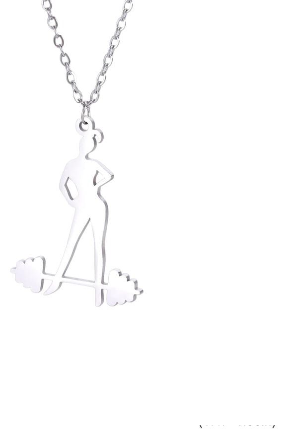 Surgical Stainless Steel Elegant Runner Silhouette Pendant Necklace, Athletic Jogging Jewelry for Women[b174]