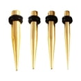 thumbnail image 1 of Surgical Stainless Steel Gold Ear Taper with 2 Black O Rings TAPER Sold as Pair, 1 of 6