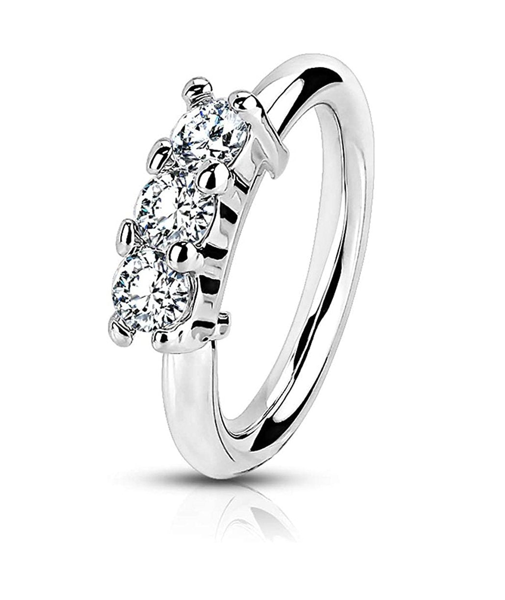 Set Of 3 Stylish 20g Nose Hoops In Surgical Steel - Foto 6