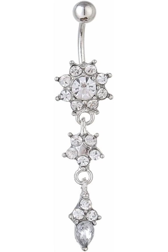 Surgical Steel Belly Bars Clear Belly Rings Navel Rings Belly Button Piercing Jewellery Belly Bars Balls Steel Belly Button Jewelry