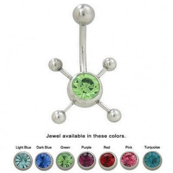 Surgical Steel Belly Button Ring with Jewel