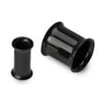 thumbnail image 1 of Surgical Steel Black Double Flared Plug Ear Tunnel 10 to 1" Gauge - Pair, 1 of 7