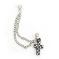thumbnail image 1 of Surgical Steel Cartilage Chain Dangle Earring 22 Gauge  Black Cross, 1 of 4