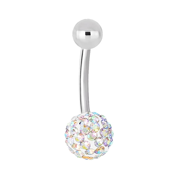 Body Jewelry Women’s Surgical Steel 14G Curved Barbell Belly Ring