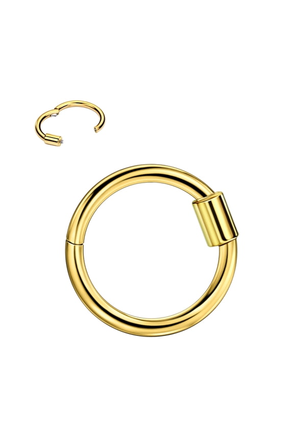 Surgical Steel Daith Earrings for Women 16 Gauge Helix Cartilage Ear Piercing Hoop 8mm Septum Jewelry Silver 16g 8mm Hinged Septum Ring Gold