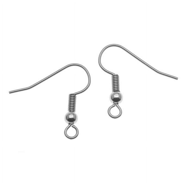 144 pcs surgical steel ball coil earring hooks fish hooks ear wire for  jewelry 