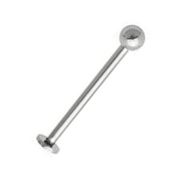 Surgical Steel Extra Long Dimpled Cheek Labret 16 14 Gauge - Each