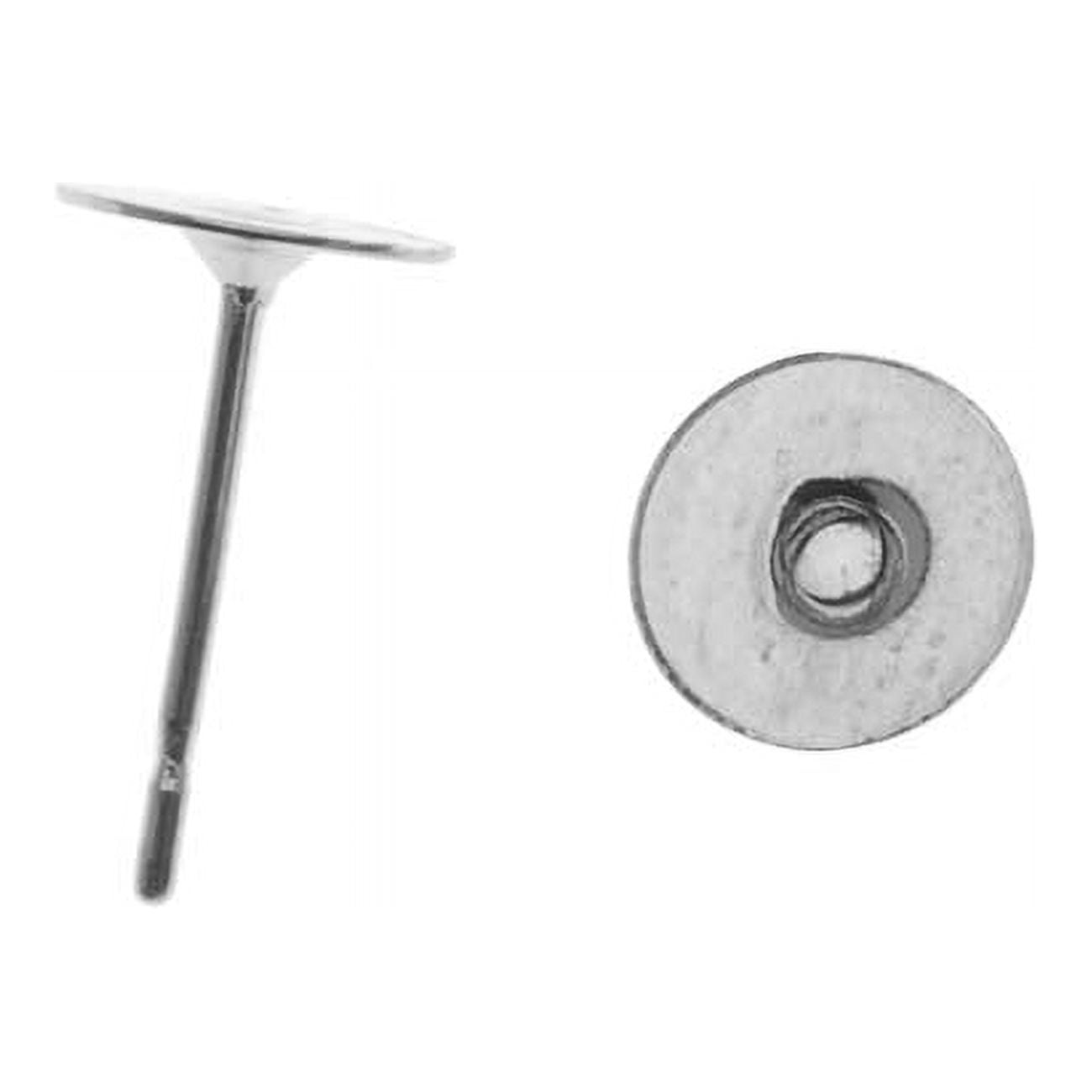 Stainless Steel, 20 Gauge, 6mm Flat Glue-On Post Earring (1 Pair)