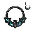 thumbnail image 1 of Surgical Steel Hinged Segment Ring 16 Gauge With Abalone Bat Wings, 1 of 2