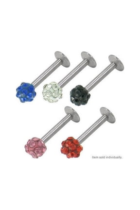 Surgical Steel Jeweled Labret Monroe Lip Jewelry - 5 Colors Available