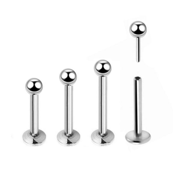 Surgical Steel Labret Stud 20 18  16 Gauge Threadless Flat Back Ring