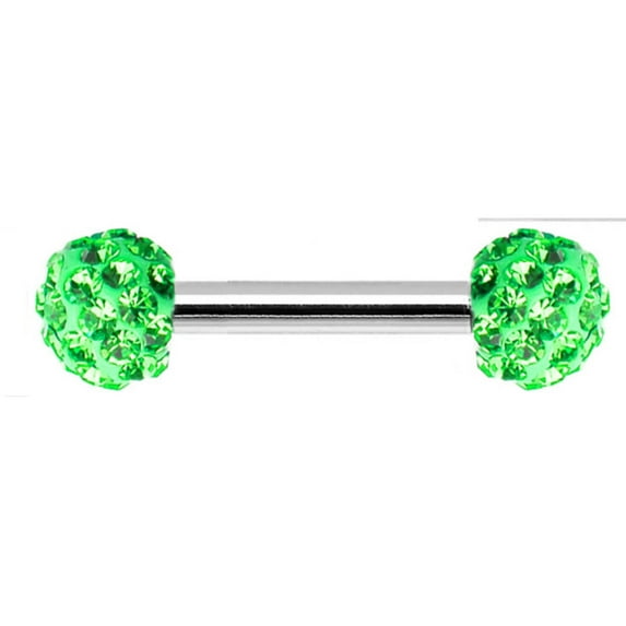 Surgical Steel Nipple Ring Barbell 16 Gauge 1/2" with Ferido CZ Gem