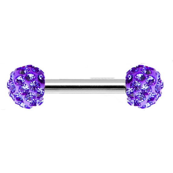 Surgical Steel Nipple Ring Barbell 16 Gauge 1/2" with Ferido CZ Gem
