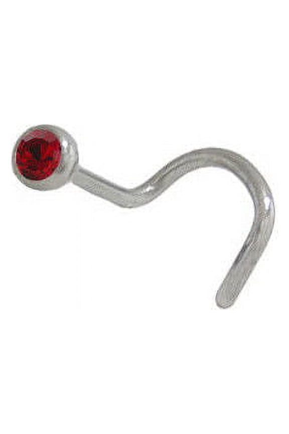 Surgical Steel Nose Stud with Red Jewel