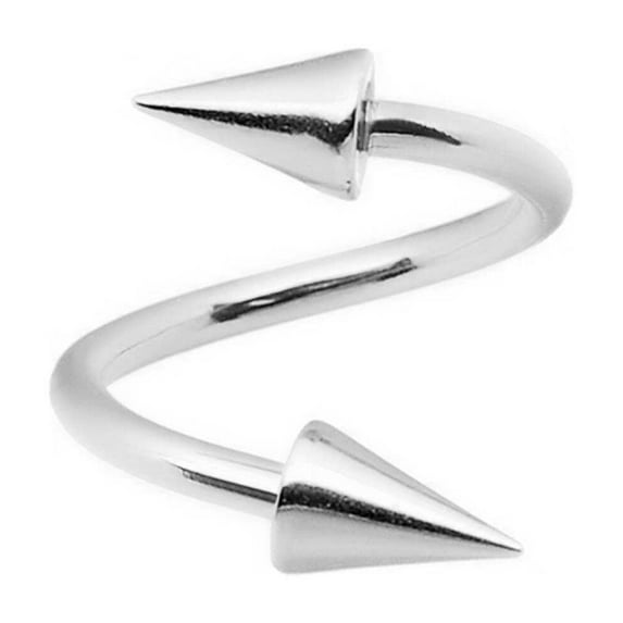 Surgical Steel Spiral Barbell Ring 16 Gauge 10 MM Single Twist Spike