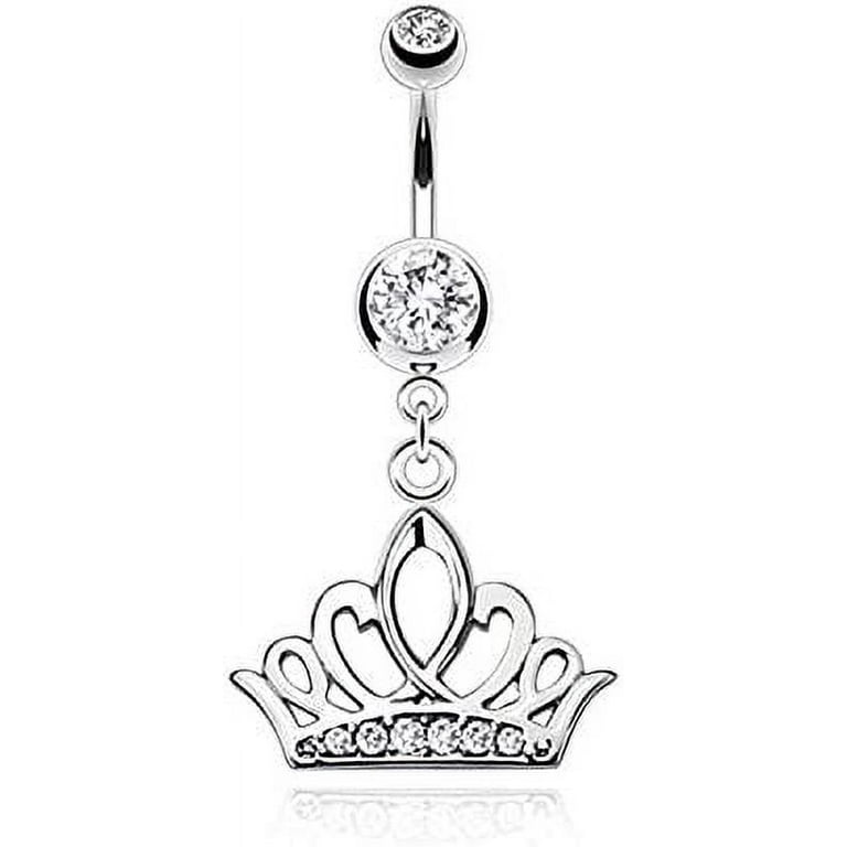 Crown belly ring deals