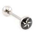 thumbnail image 1 of Surgical Steel Tongue Ring Straight Barbell 14 Gauge  Nautical Star, 1 of 4