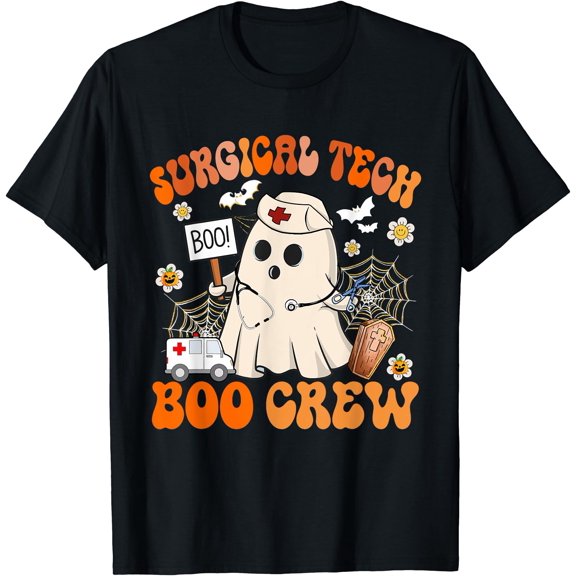 Surgical Tech Boo Crew Funny Ghost Halloween Costumes S-5XL T-Shirt