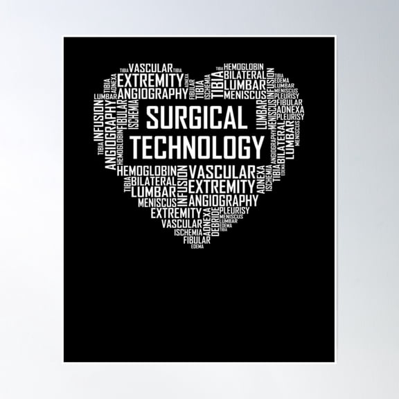 Surgical Technology Heart Surgical Technology Poster Wall Art, Modern Wall Decor, 8x12 UNFRAMED