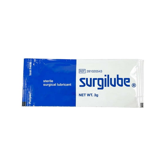Surgilube Lubricating Jelly - Carbomer free Sterile 3 Gram Individual Packet 1728 per Case 281020543