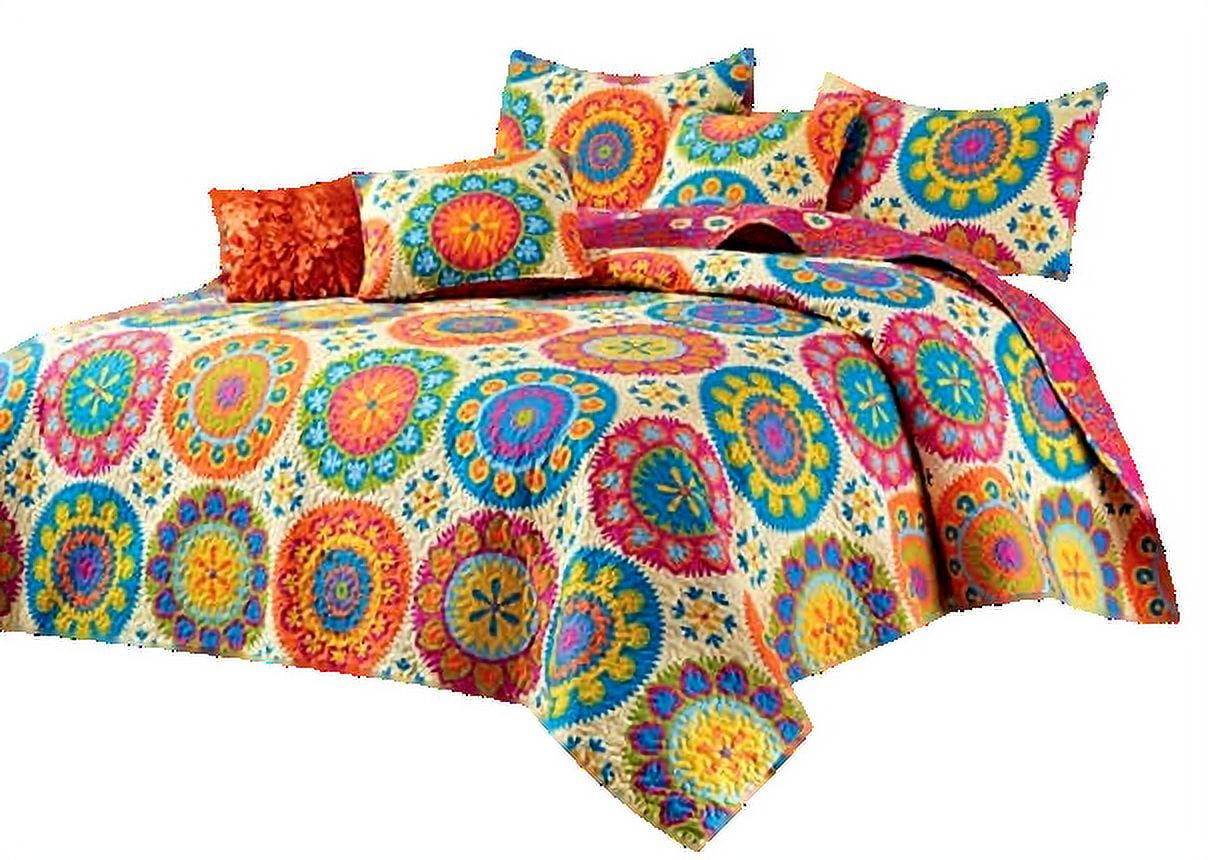Suri Full Reversible Microfiber Quilt Set in Multicolor
